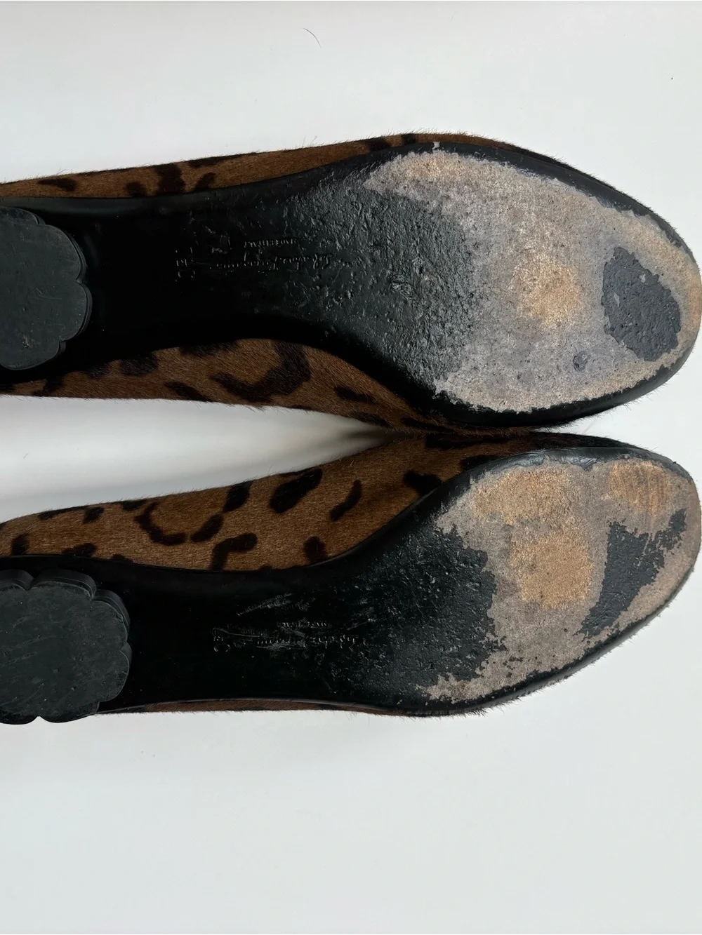 Salvatore Ferragamo Leopard Calf Hair Gancini Loafers Flats